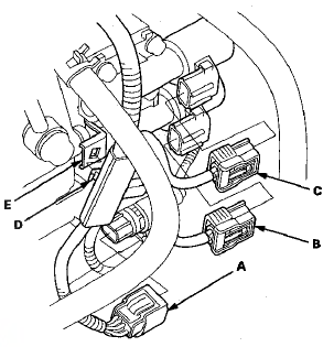 19. Disconnect the ATF cooler hoses (A) from the ATF