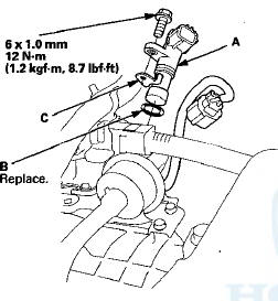 4. Install a new O-ring (B) on a new output shaft