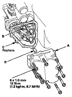 9. Remove the bolt securing the shift solenoid wire