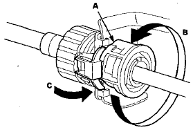 6. Slide the socket holder (A) away from the bracket as