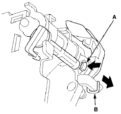 9. Remove the screw (A), and cut the harness wire tie