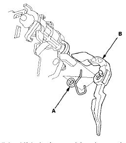 15. Install the shift lock release and the release spring on