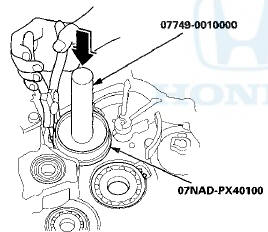 3. To remove the secondary shaft bearing and the idler