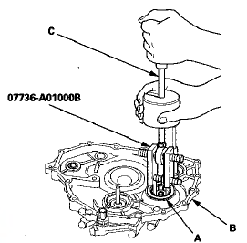 2. Install a new bearing in the end cover using the driver