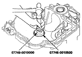 3. Install a new oil seal flush with the torque converter