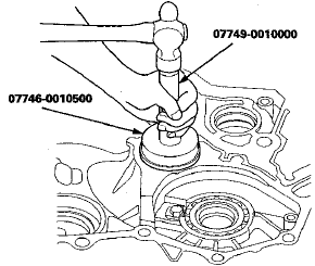 5. Make sure that the bearing outer race notch-cut (A) is