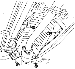 13. Remove the bolts securing the shift cable bracket (A).