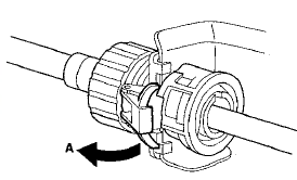 5. Rotate the socket holder retainer (A) counterclockwise