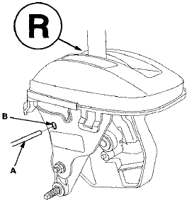 11. Align the shift cable slot (A) between the socket holder