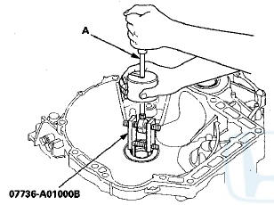 2. Install a new mainshaft bearing until it bottoms in the