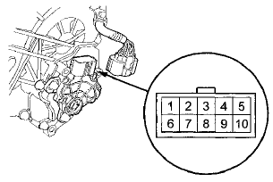 9. Check for continuity between the terminals at the