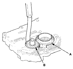 3. Remove the ATF pump driven gear shaft. Measure the