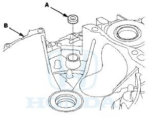 2. Install a new oil seal (A) in the torque converter