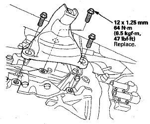 12. Install the rear engine mount bracket with new bolts.