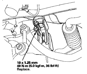 32. Install the transmission lower mount nuts.