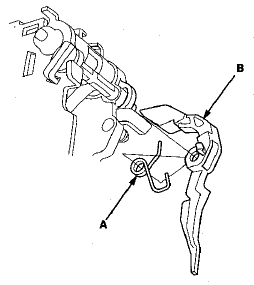 15. Install the shift lock release and the release spring on