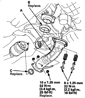 42. Install the damper forks (A) over the driveshaft and