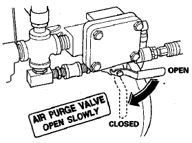 9. With the air purge valve open, flip the MOTOR toggle