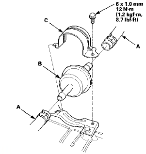 6. Remove the ATF filter holder (C).