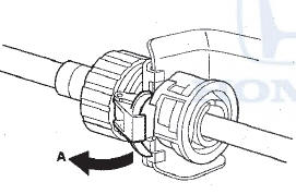 5. Rotate the socket holder retainer (A) counterclockwise