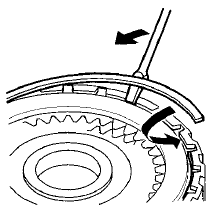 14. Check that the clutch piston moves by applying air