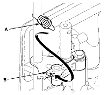 9. Turn the shift fork shaft (A) so the large chamfered