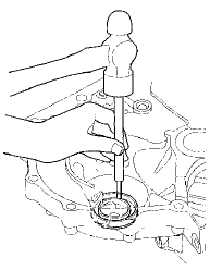 3. Install a new oil seal (A) flush with the transmission