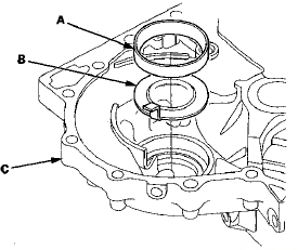 3. Install the 80 mm thrust washer and a new bearing