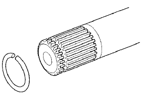 9. Wrap the splines on the driveshaft with vinyl tape (A)