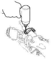 3. Remove the shear bolts from the steering lock, then