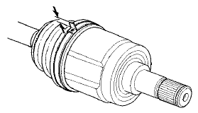 18. Bend the band end (A) by tapping it down using a