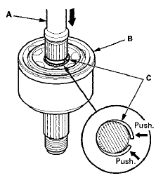 7. To completely seat the outboard joint, pick up the