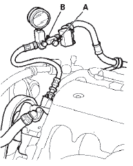 6. Fully open the pressure control valve (B).