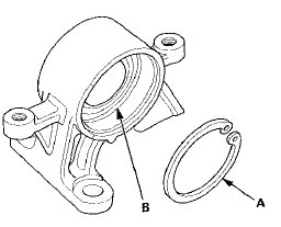 4. Press the intermediate snatt |A) into the shaft bearing