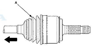 3. Wipe off the grease to expose the driveshaft and the