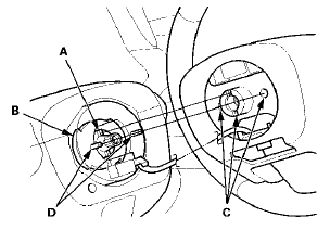 3. Install the steering wheel bolt (A), and tighten it to the