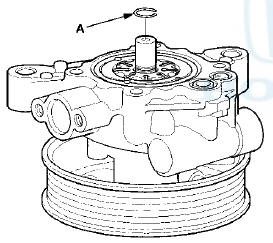 27. Coat the new 13.0 mm O-rings (A) with power