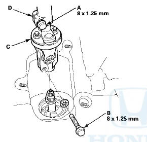 8. Remove the center guide (A) (if equipped) from the