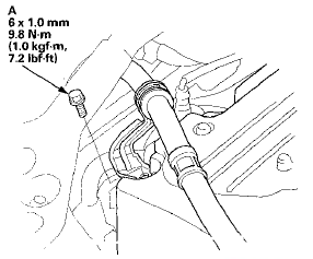 12. Remove the front strut brace (if equipped) (see page