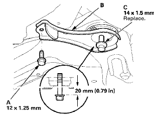 25. Loosen the front side of the subframe mounting bolts