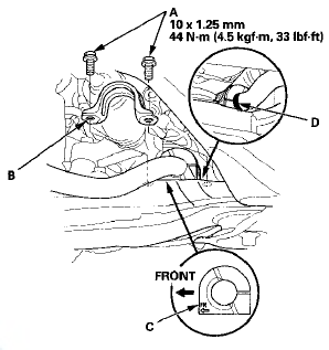 30. Move the stabilizer bar toward the passenger's side,