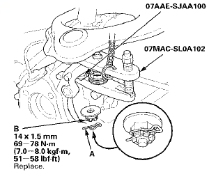 4. Disconnect the upper arm ball joint from the knuckle