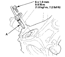 6. Remove the flange nut (A) while holding the joint pin