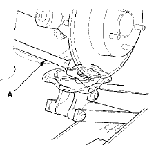 10. Remove the wheel speed sensor harness bracket (A).