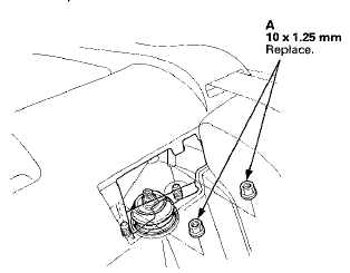 5. Remove the flange nut (A) while holding the joint pin