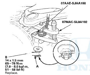 9. Disconnect the upper arm ball joint from the knuckle