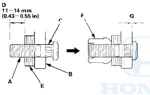 5. Tighten the nut until the wheel bolt is drawn fully into