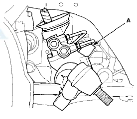 41. Remove the steering gearbox (A) through the