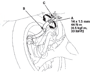 4. After adjusting, tighten the tie-rod locknuts to the