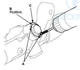 4. Remove the end plug (A) from the gearbox housing,